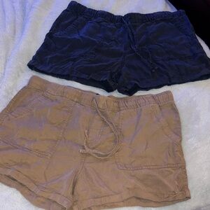 2 pair GAP Women's Cargo Shorts - Navy and Tan